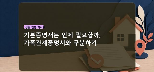 기본증명서는 언제 필요할까, 가족관계증명서와 구분하기