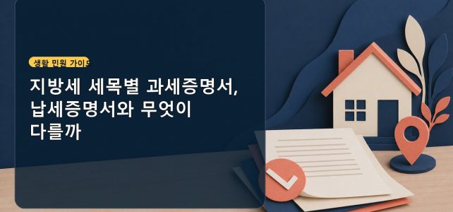 지방세 세목별 과세증명서, 납세증명서와 무엇이 다를까