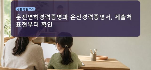 운전면허경력증명과 운전경력증명서, 제출처 표현부터 확인