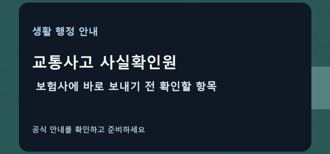 교통사고 사실확인원, 보험사에 바로 보내기 전 확인할 항목