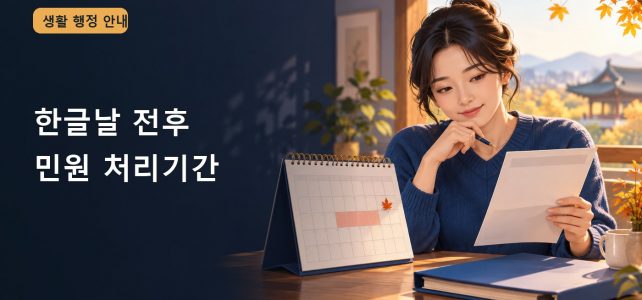 한글날 전후 민원 처리기간, 접수일과 완료 예상일을 읽는 법