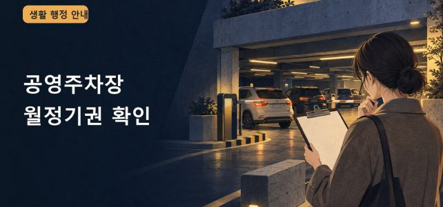 공영주차장 월정기권, 10월 이용 전 판매 일정과 운영 주체 확인하기 공영주차장 월정기권, 10월 이용 전 판매 일정과 운영 주체 확인하기